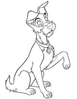 coloriage le clochard dit bonjour